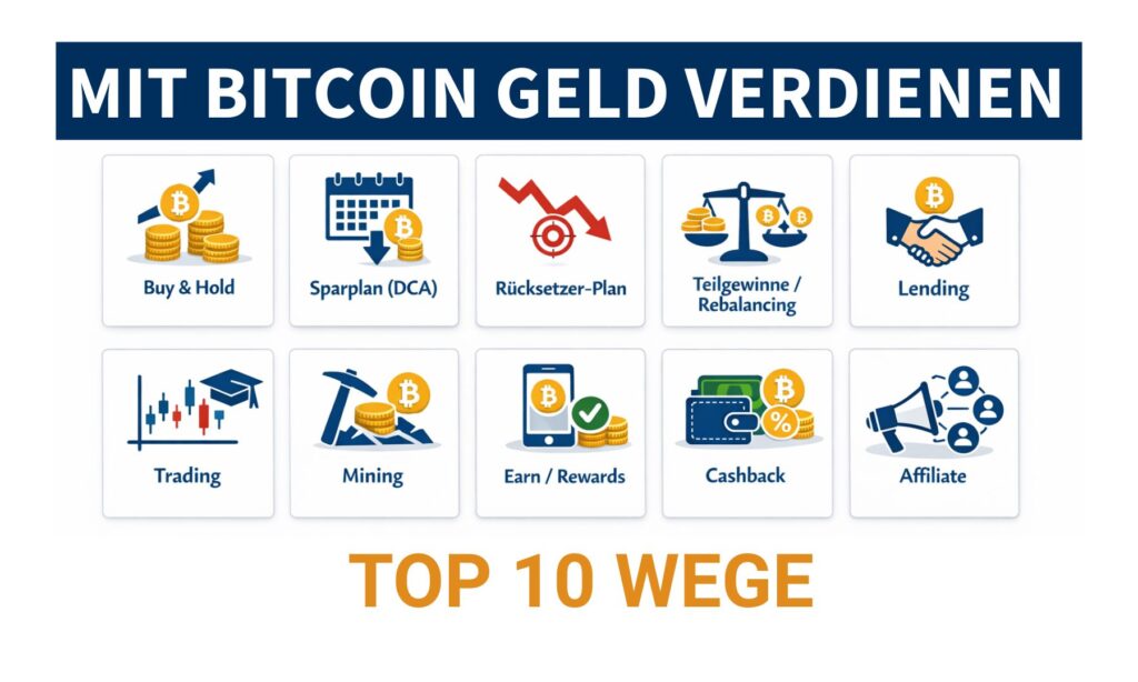 10 Wege, wie Anfänger mit Bitcoin Geld verdienen können