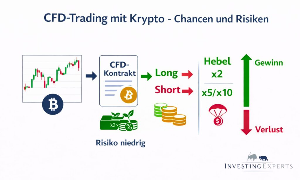Funktionsweise von CFD-Trading mit Kryptowährungen und Hebelwirkung