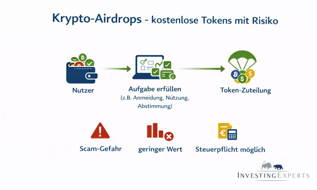 Funktionsweise von Krypto-Airdrops und typischen Risiken