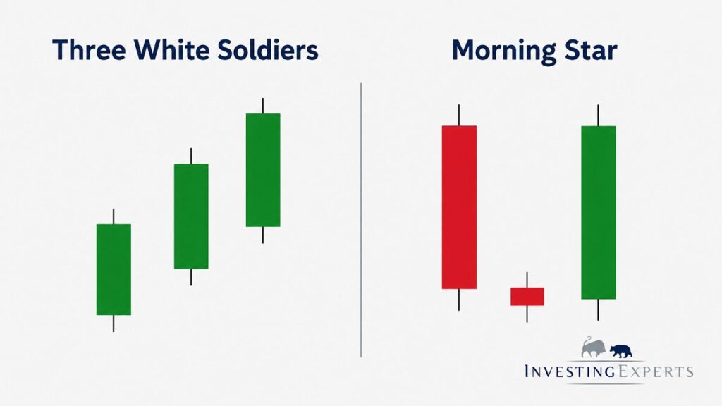Three White Soldiers vs. Morning Star im Vergleich.