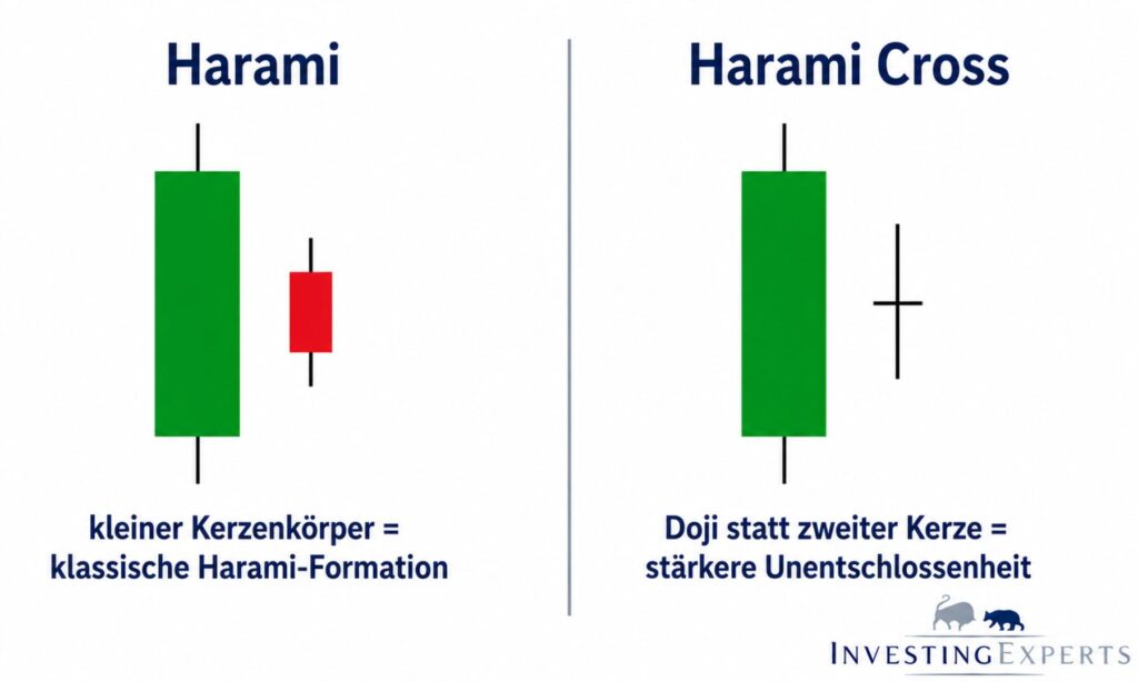 Vergleich Harami Formation und Harami Cross